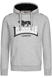 Lonsdale ULLAPOOL męska bluza z kapturem, regularny krój, Marl Grey/Black/White, L 117370 - Bluzy męskie - miniaturka - grafika 1