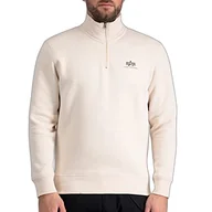 Bluzy męskie - ALPHA INDUSTRIES Half Zip Sweater SL Bluza męska, Jet Stream White, M - miniaturka - grafika 1