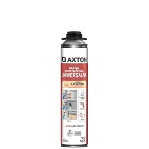 Pianka montażowa uniwersalna z pistoletem 500 ml Axton - Pianki montażowe - miniaturka - grafika 1