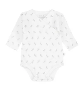 Body bawełniane kimono białe w koniki - 68 - Body dla niemowląt - miniaturka - grafika 1