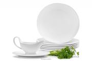 Serwisy obiadowe - Zestaw obiadowy sałatkowy dla 6 osób porcelana (8el.) RESEDA - miniaturka - grafika 1