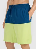 Stroje kąpielowe - Męskie szorty plażowe kąpielowe z wewnętrznymi majtkami siatkowymi 4F 4FWSS25UBDSM135-45S Zielony Roz. S - miniaturka - grafika 1