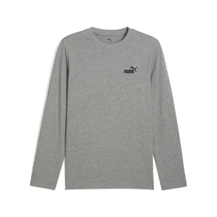 Męska koszulka Essentials z logo No. 1 i długim rękawem PUMA Medium Gray Heather - Koszulki sportowe męskie - miniaturka - grafika 1