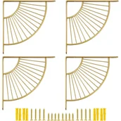 Zawiasy, okucia i inne akcesoria - Zestaw 4 małych dekoracyjnych mosiężnych wsporników do półek wiszących, w kolorze złotym, 25 cm, do dekoracji ściennej. - miniaturka - grafika 1