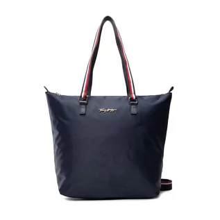 Torebki damskie - Tommy Hilfiger Torebka Im New Nylon Medium Tote AW0AW11165 BLU - grafika 1