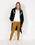 Bluzy damskie - DŁUGA BLUZA Z BAWEŁNY 138-3342 NERO - Unisono - miniaturka - grafika 1