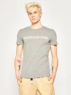 Koszulki męskie - Calvin Klein Jeans T-Shirt Core Institutional Logo J30J307855 Szary Regular Fit - miniaturka - grafika 1