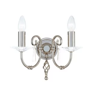 Elstead Lighting Kinkiet LAMPA ścienna AEGEAN AG2 PN wiecznikowa OPRAWA z kryształkami crystal nikiel - Lampy ścienne - miniaturka - grafika 1