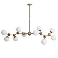 Lampy sufitowe - Szklana lampa wisząca Gambino ABR-ZWZL-10XE27 Abruzzo molekuły biały złoty - miniaturka - grafika 1