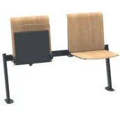 Wyposażenie miejsc publicznych - Ławki na korytarze szkolne drewniane TPS1 L2 automatyczne siedzisko - miniaturka - grafika 1