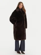 Płaszcze damskie - Guess Futro W5BL95 WJ110 Brązowy Regular Fit - miniaturka - grafika 1