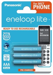 Panasonic Eneloop Panasonic eneloop lite AA Ready-to-Use Mignon AAA opakowanie 3 szt. jasnoniebieski BK-4LCCE/3DE - Baterie i akcesoria - miniaturka - grafika 1