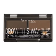 Palety i zestawy do makijażu - Rimmel Brow This Way Sculpting Kit zestaw do makijażu brwi 003 Dark Brown 2,4g - miniaturka - grafika 1