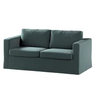 Pokrowce na meble - Dekoria pl pl Pokrowiec na sofę Karlstad 2-osobową nierozkładaną długi zgaszony szmaragd welwet 165 x 89 x 64 cm Ingrid 618-705-36 - miniaturka - grafika 1