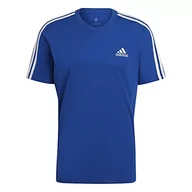 Koszulki męskie - adidas T-shirt męski, niebieski/biały, S - miniaturka - grafika 1