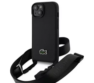 Lacoste LCHCP15SSPVCK Hardcase Iconic Petit Pique Crossbody do iPhone 15 Czarny - Etui i futerały do telefonów - miniaturka - grafika 1