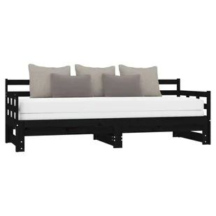 Lumarko Łóżko rozsuwane, czarne, lite drewno sosnowe, 2x(90x200) cm - Łóżka Lumarko Łóżko rozsuwane, czarne, lite drewno sosnowe, 2x(90x200) cm - Łóżka - miniaturka - grafika 5