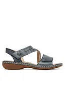 Sandały damskie - Rieker Sandały 65964-12 Niebieski - miniaturka - grafika 1