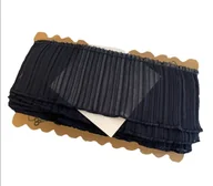 Pasmanteria - Import Taśma elastyczna plisowana żorżeta 8 cm ( 1 mb ) Granatowa 6A6C-51427_20210526110456 - miniaturka - grafika 1