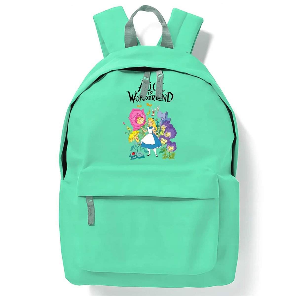 PLECAK DO SZKOŁY Miętowy Wyprawka Dla Fana ALICJI W KRAINIE CZARÓW Wzory