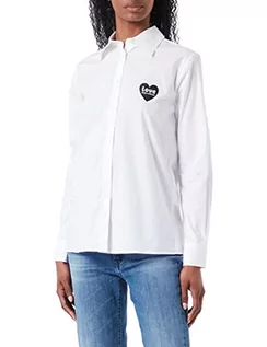 Koszulki i topy damskie - Love Moschino Damska koszulka o regularnym kroju z długim rękawem, Optical White, rozmiar 40, optical white, 40 - grafika 1