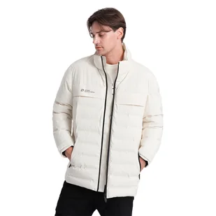 Zimowa kurtka męska z odpinanym kapturem kremowa V2 OM-JAHP-0150 XXL - Kurtki męskie - miniaturka - grafika 1
