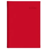 Kalendarze - Kalendarz naucz. 2025/26 A5 tyg. Vivella czerwony - miniaturka - grafika 1