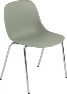 Fotele i krzesła ogrodowe - Krzesło Fiber A Base szarozielone na chromowanych nogach - miniaturka - grafika 1