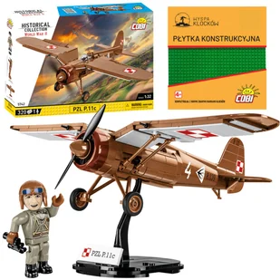 Cobi 5742 Samolot Polski Myśliwiec PZL P.11c HC WW2 320 El. - Klocki - miniaturka - grafika 1