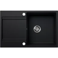 Zlewozmywaki - EOS Zlewozmywak granitowy GIOKO z ociekaszem (czarny mat) - miniaturka - grafika 1