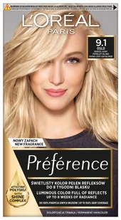 Loreal Recital Preference 9.1/Z Viking Bardzo jasny blond popielaty - Farby do włosów i szampony koloryzujące - miniaturka - grafika 1