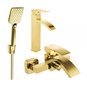 Baterie umywalkowe - Mexen Libra R62 zestaw wannowy, złoty - miniaturka - grafika 1