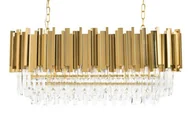 Lampy sufitowe - KingHome Lampa wisząca IMPERIAL LONG GOLD 90 LED stal kryształ DW-D5689S.GOLD - miniaturka - grafika 1