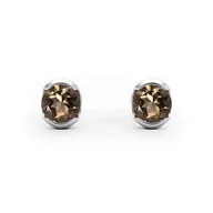 Kolczyki - Sydney - Srebrne kolczyki z kwarcem dymnym - miniaturka - grafika 1