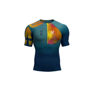 COMPRESSPORT Triathlonowa koszulka kompresyjna TRIATHLON POSTURAL AERO SS TOP - KONA 2019 niebieska - Koszulki sportowe męskie - miniaturka - grafika 1