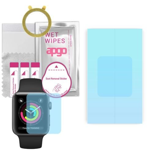 1x folia ochronna hydrożelowa do Apple Watch 1-2-3 (42mm) - apgo HD HQ FLEX Smartwatch Hydrogel Protection Ochrona na ekran smartwatcha