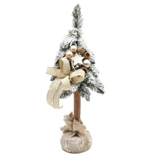 Choinka na kołeczku ośnieżona dekorowana 50 cm prosecco mat - Choinki - miniaturka - grafika 1