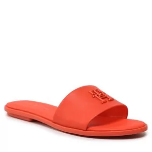 Klapki i japonki damskie - Klapki Tommy Hilfiger Th Pop Mule FW0FW07097 Deep Orange SNX - grafika 1