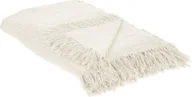 Narzuty - BELIANI Narzuta na łóżko biała bawełna 200 x 220 cm koc z frędzlami dekoracyjna ozdobna sypialnia - miniaturka - grafika 1