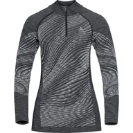 Koszulki i topy damskie - Odlo Damska koszulka z długim rękawem Bl Top Turtle Neck L/S Half Zip Blackcomb Eco - miniaturka - grafika 1