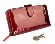 Portfele - Portfel Damski Skóra Licowa Lakierowana PETERSON Duży Z Suwakiem Piórnik Z Zapięciem BC 603 RFID 16,5 x 10,5 x 3 [cm] - miniaturka - grafika 1