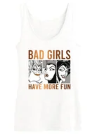 Koszulki i topy damskie - Disney "Bad Girls Have More Fun" WODVILNTK030 Damski tank top, biały, rozmiar XXL, biały, XXL - miniaturka - grafika 1
