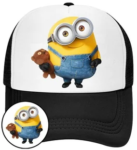 Czapka z Daszkiem Minionki Czarna z Nadrukiem Na Lato Siatka Bejsbolówka - Czapki i chusty sportowe męskie - miniaturka - grafika 1