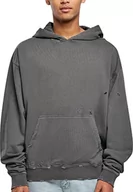 Bluzy męskie - Urban Classics Męska bluza z kapturem Distressed Hoody, ciemny., S - miniaturka - grafika 1