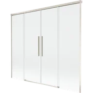 Parawany nawannowe - Mexen Rox parawan nawannowy 2-skrzydłowy rozsuwany 190 x 150 cm, transparent, nikiel szczotkowany - 8C9-190-002-97-00 - miniaturka - grafika 1