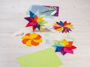 Crelando Zestaw kreatywny kolorowe papiery szablony ozdoby DIY - Przybory szkolne - miniaturka - grafika 1