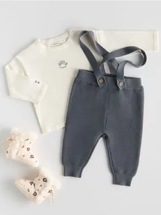 Reserved - Bawełniany komplet - ciemnoszary - Komplety dla niemowląt - miniaturka - grafika 1