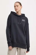 Bluzy damskie - Under Armour bluza damska kolor czarny z kapturem gładka - miniaturka - grafika 1
