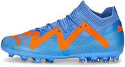 Piłka nożna - PUMA Unisex dziecięce buty piłkarskie Future Match Mg Jr, Blue Glimmer Puma White Ultra Orange, 38.5 EU - miniaturka - grafika 1
