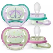 Smoczki uspokajające - AVENT Ultra Air Nighttime Smoczek uspokajający ortodontyczny 0-6m SCF376/19, 2szt. - miniaturka - grafika 1
